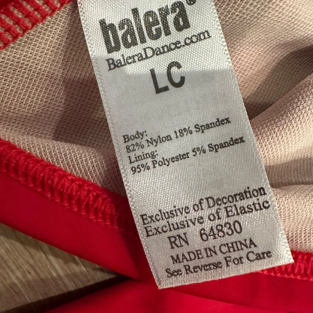 BALERA RED CROPPED BASE TOP LARGE CHILD COMPETITION DANCE